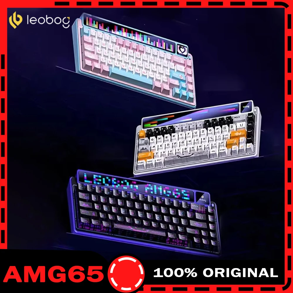 

LEOBOG AMG65 Mechanical Keyboard With TFT LED Screen 3mode RGB Hot Swap Gaming Keyboard Custom Computer Gamer Accessories Gifts