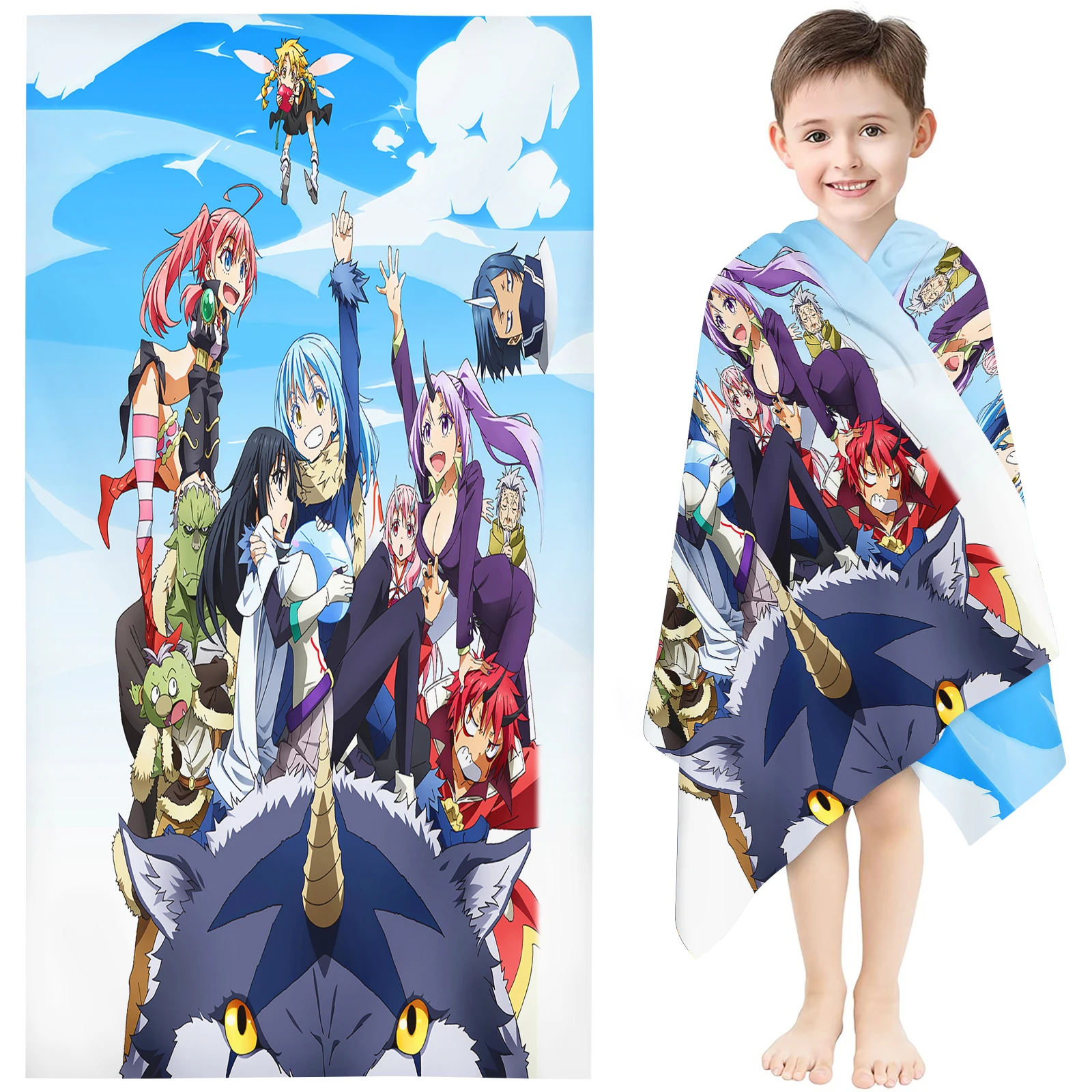 That Time I Got Reincarnated As A Slime Kids Beach Towel Soft Microfiber Absorbent Bath Towel for Swimming Pool Camping