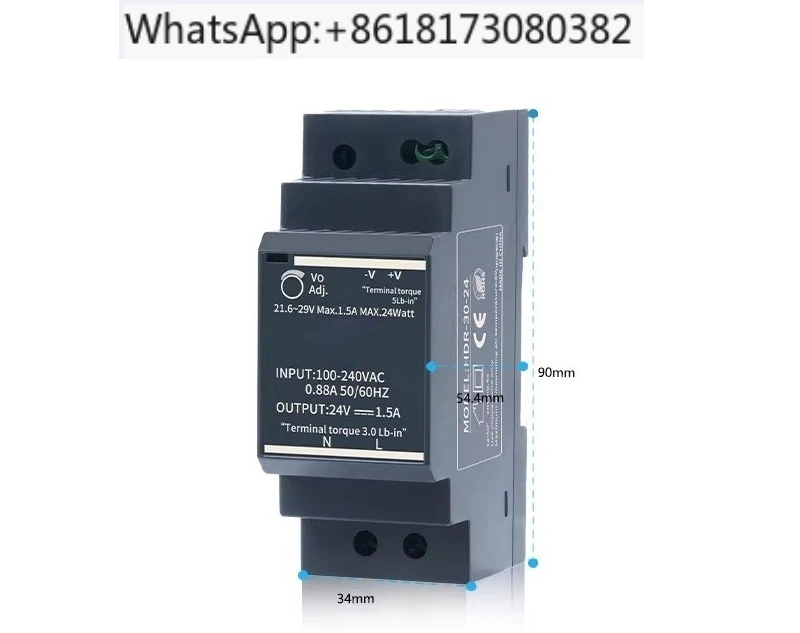 High Performance Compact Step Type DIN Rail Switch Power Supply HDR-30-24 HDR-30-12 HDR-30-5