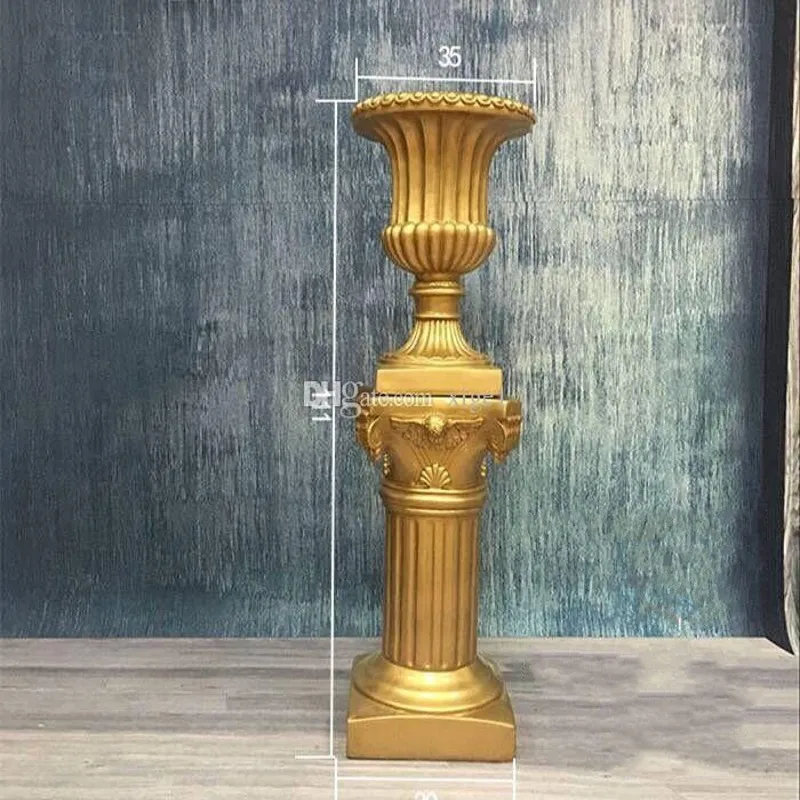 Gold White Plastic Roman Columns Road Cited For Wedding Favors Party Decorations Hotels Shopping Malls Opened Welcome Road Lead