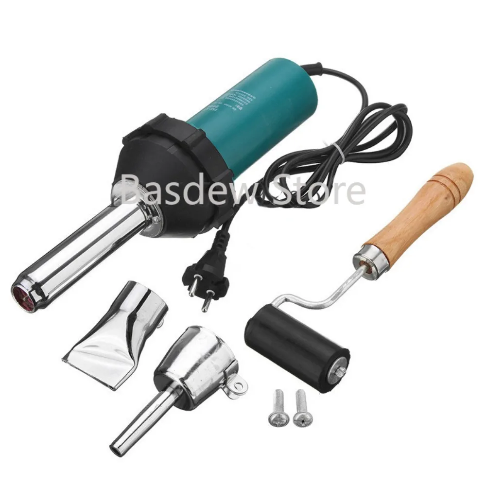 

with Pencil Tip Nozzle &amp Flat Tip &amp Pressure Roller Heat Gun Kit for Welder 1080W 220V 50Hz Plastic Hot Air Welding Gun