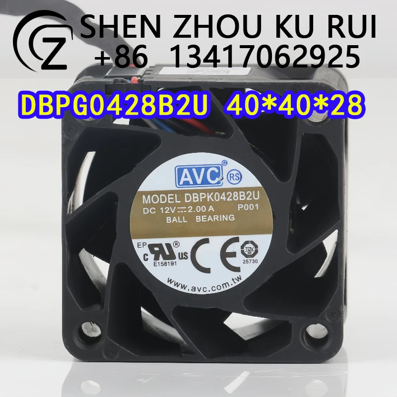 

Новый вентилятор охлаждения AVC 12V 2.00A 4028 для серверного корпуса, четырехпроводной, с ШИМ-управлением температурой