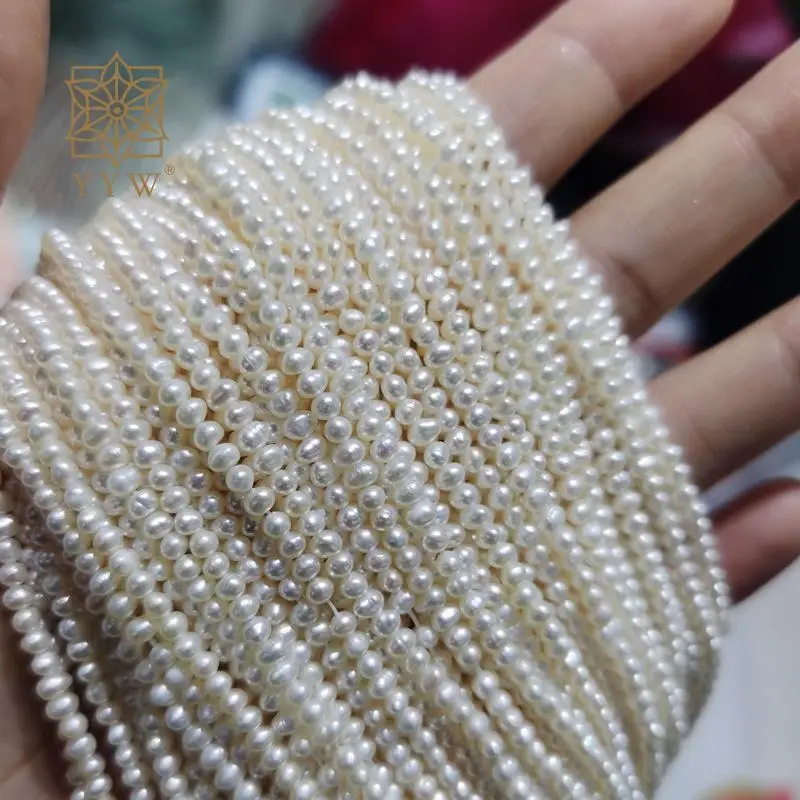 2-3mm Cultured Round Freshwater Pearl Beads Small Size White Bead Bracelets/Earring/Necklace Diy Jewelry Making 36cm Per Stand