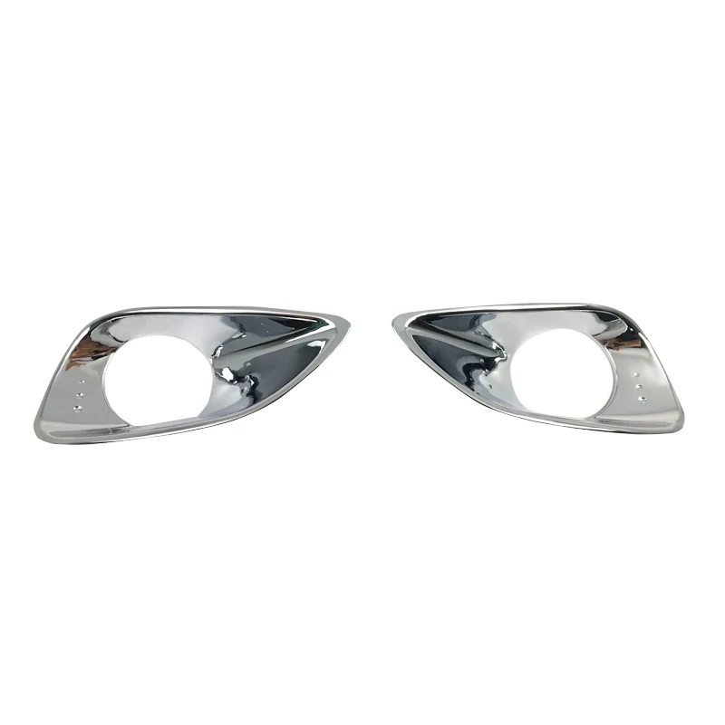 A28K-2Pcs/Set Car Front Fog Light Lamp Cover Stick ABS Chrome Frame Trim Kit for Toyota Vios 2008- 2011 Car Decorations