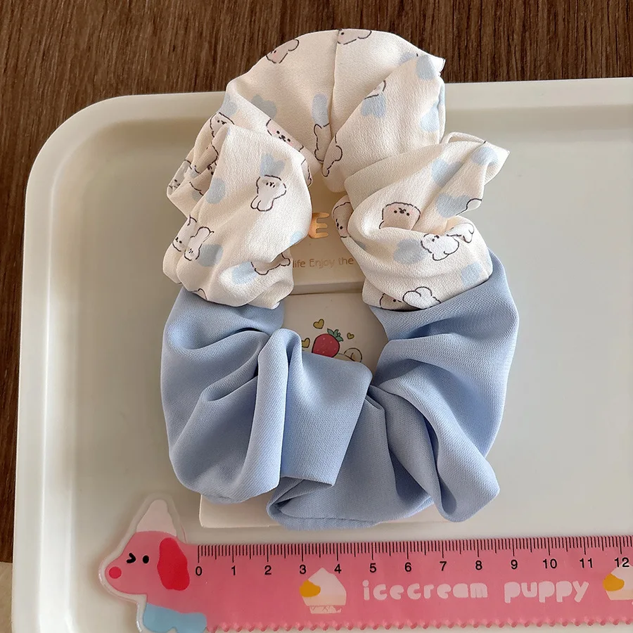 الكورية الحلو النسيج الدب خواتم الشعر الربيع الصيف لطيف الفتيات إكسسوارات الشعر الكرتون مطاطا Scrunchies مجموعة 2025 جديد