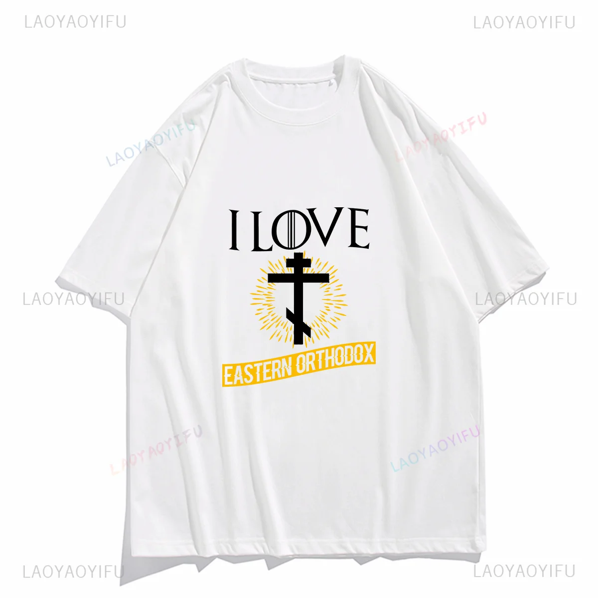 Camiseta Vintage para hombre y mujer, transpirable Camisa de algodón con estampado "I Love Eastern", Ropa para mujer