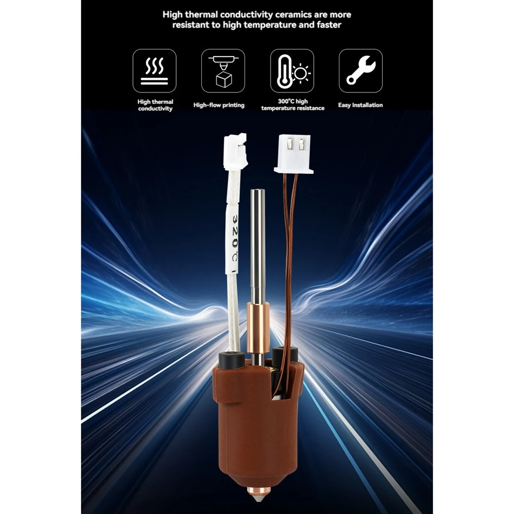 ADP-For V3 Hotend Kit,Ceramic Heating Block Kit Fast Heating Thermal Conductivity Ceramics with Integrated Nozzle