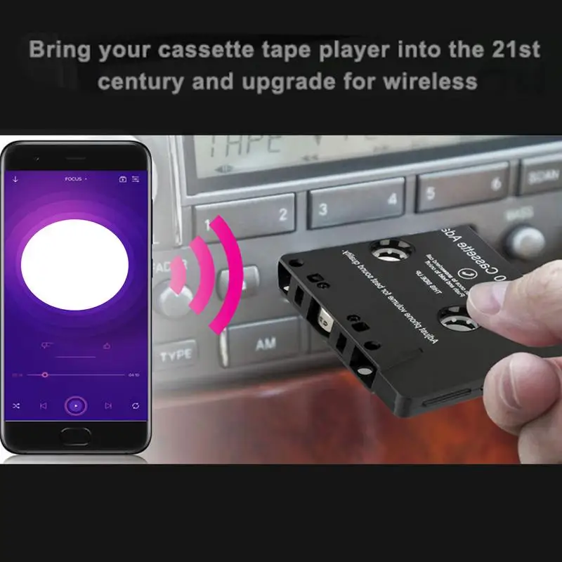 Tape Audio Adapter For Car Blue Tooth 5.0 Cassette High-Fidelity Desk Player Hands-Free Call Seamless Streaming Cassette For