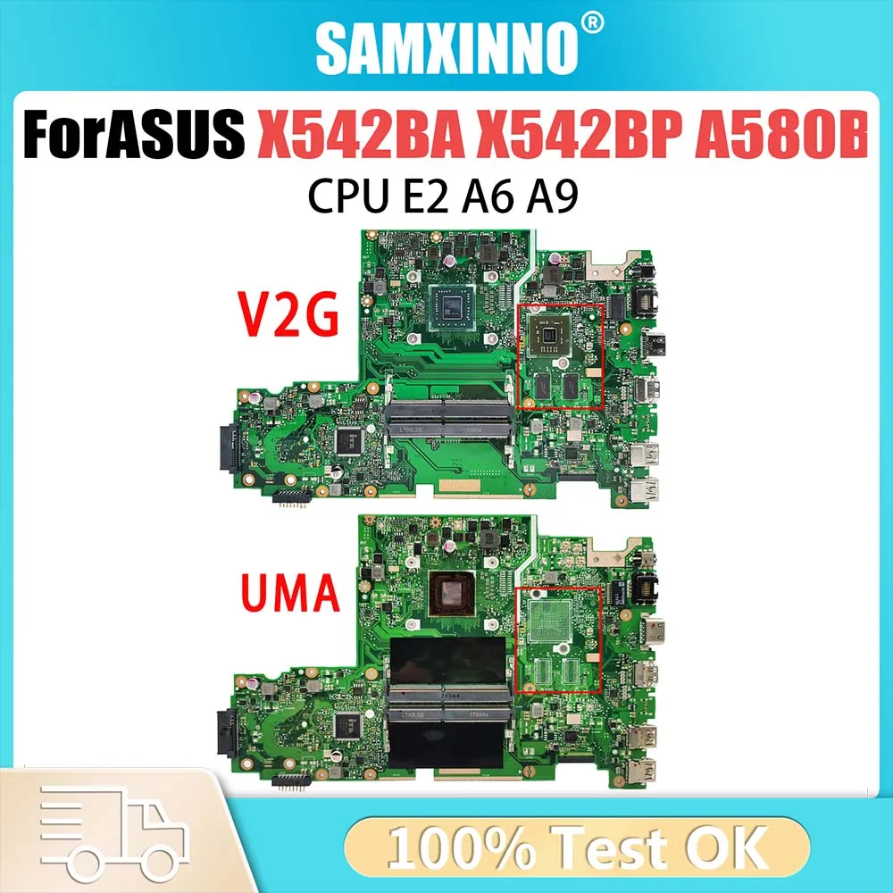 X542BP Laptop Motherboard E2-9000 A9-9420 for ASUS X542B A580B K580B X542BA Notebook Mainboard