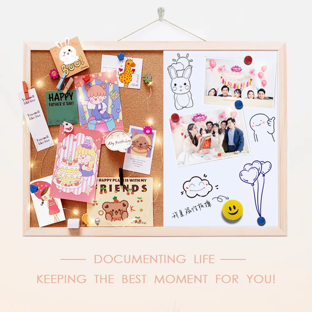 1pc 30*40cm Message Cork Board Wood Frame Combination Bulletin Magnetic Marker Board Whiteboard Drawing Boards