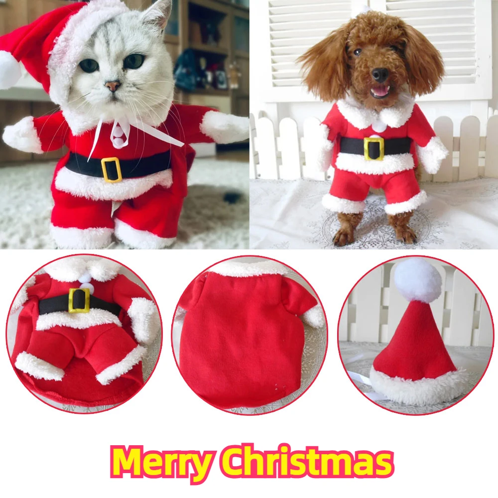 

1PC Christmas Funny Dog Cat Clothes for Small Medium Dogs Cats Party Dressed Up Cosplay and Halloween Costumes Dog Clothes 강아지옷