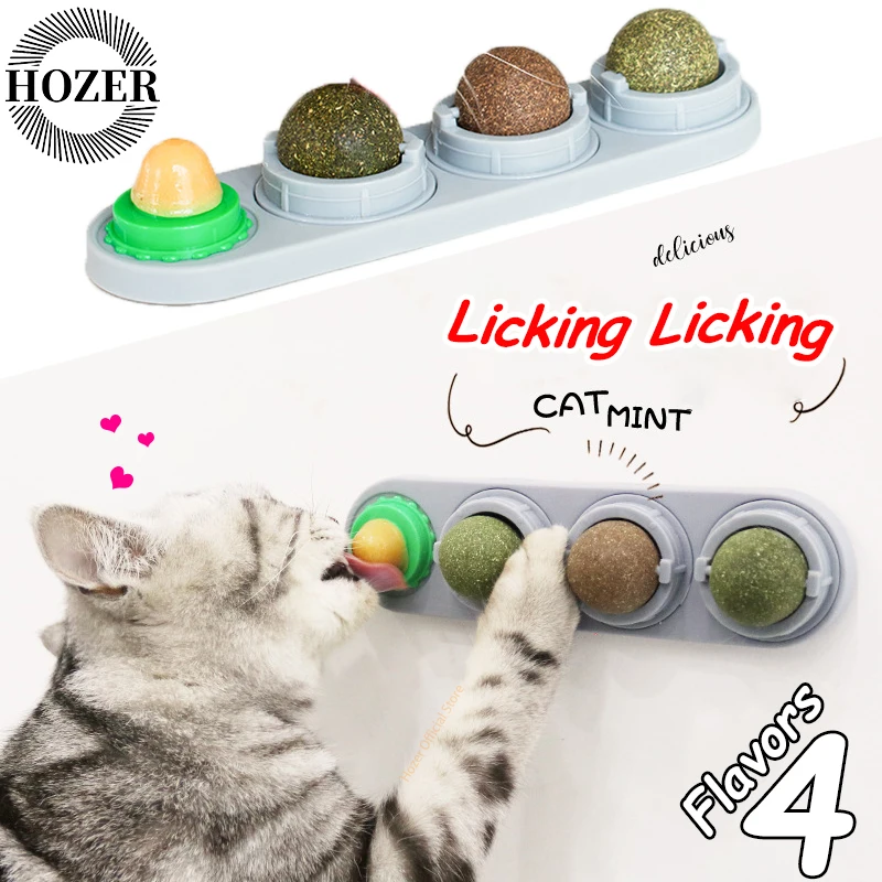 Bola adhesiva de pared de gato con hierba gatera Natural, rascadores de juguete, golosinas, elimina bolas naturales saludables para promover la digestión, aperitivos de hierba para gatos