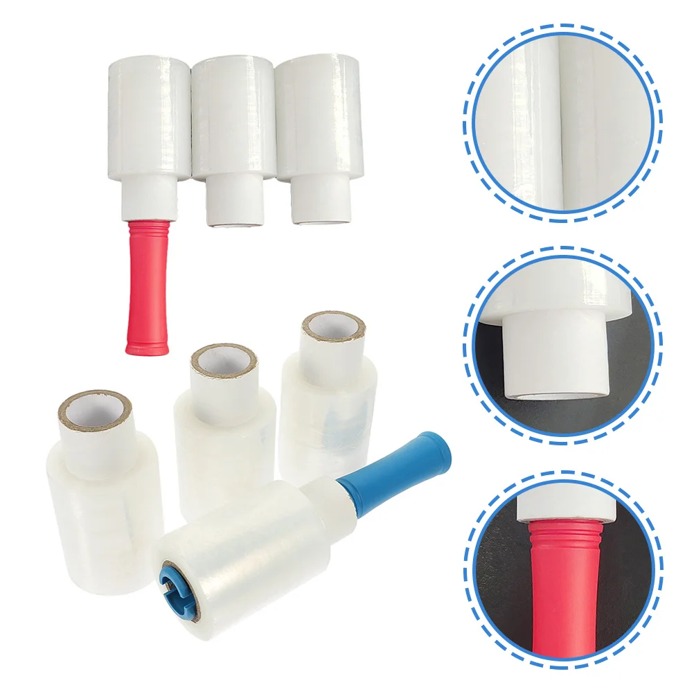 1 set di involucro trasparente elasticizzato con manico in rotolo, involucro termoretraibile industriale, autoadesivo, leggero per l'imballaggio in movimento