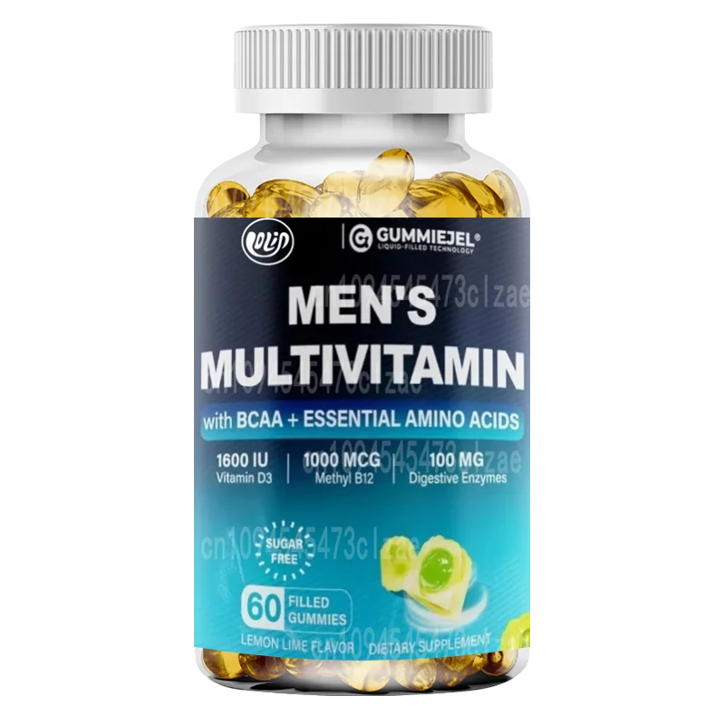 

Methylated Men's Multivitamin Gummies, Biotin Calcium, Magnesium, Lycopene, Digestive Enzymes - Energy, Muscle Immunity