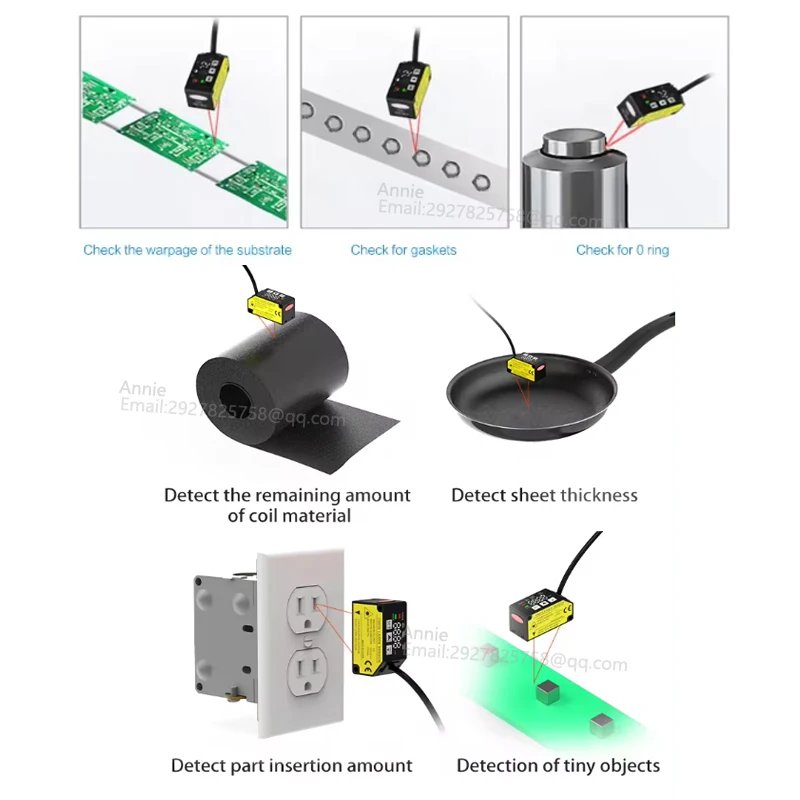 Measuring distance 30mm Output PNP CMOS IP67 Measure the thickness of an object  Laser displacement sensor