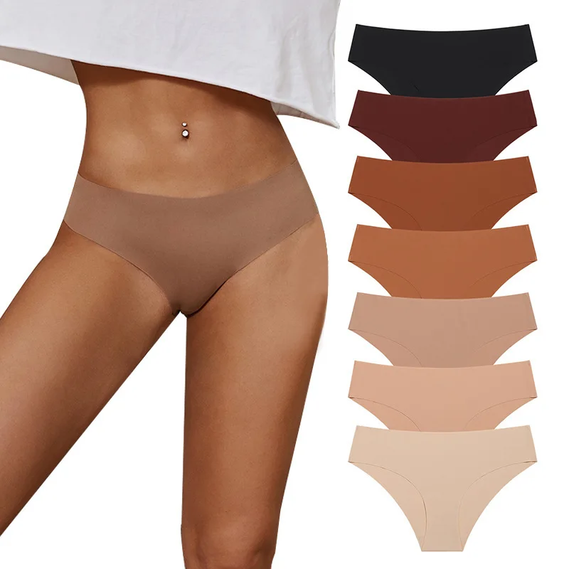

European and American seamless women's underwear class a summer light and thin large size ice silk breathable sports low