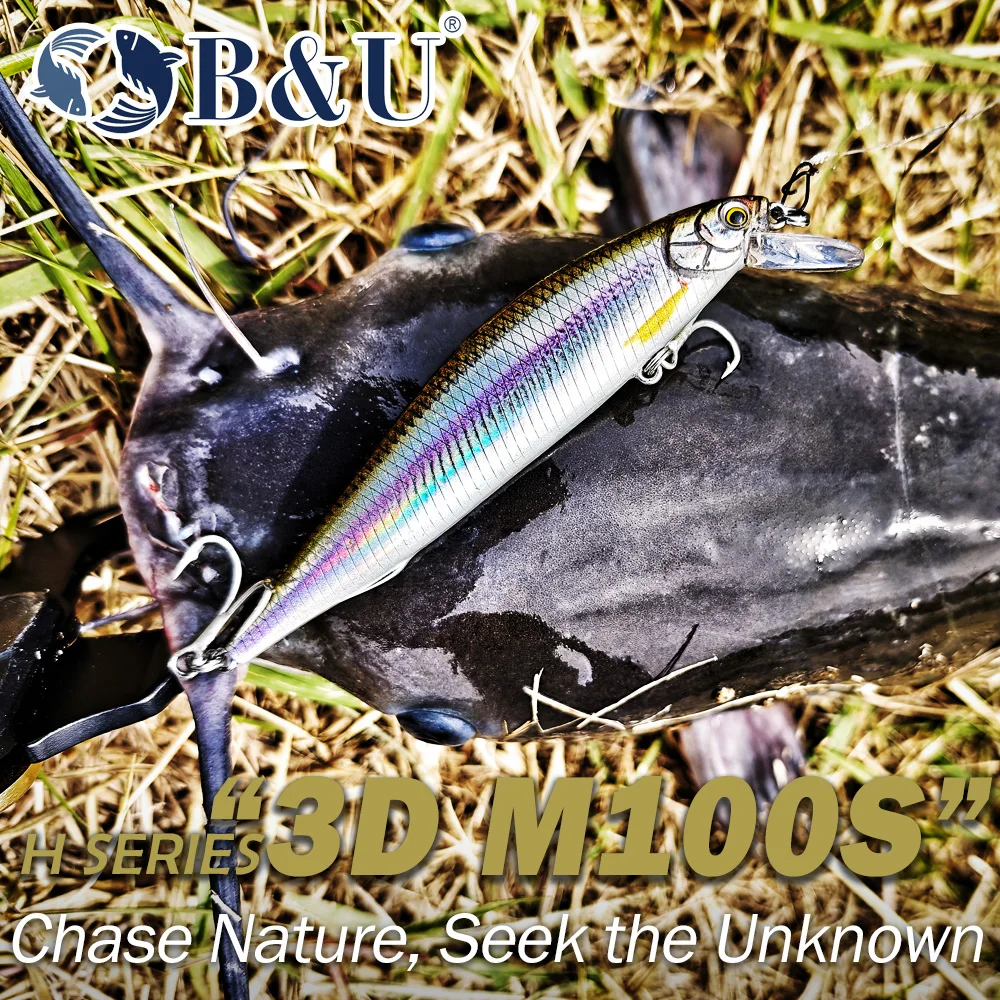 Воблер B&U Long Casting Sinking Minnow для морской рыбалки тонущий жесткий искусственная приманка с крючками BKK ловли баса и скумбрии