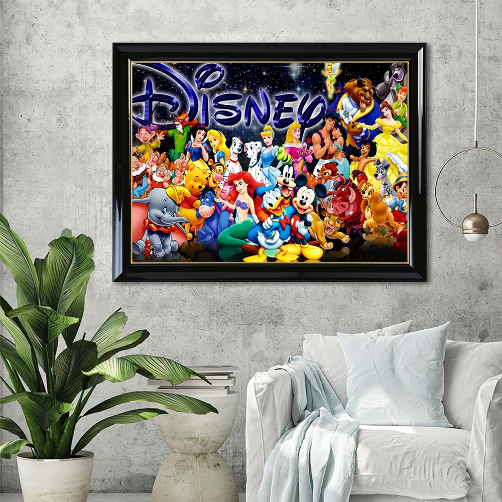 Disney Cartoon Drawing Pluto Princess Paint By Numbers Mickey Minnie Mouse Painting Goofy Wall Decor Living Room Holiday Gifts