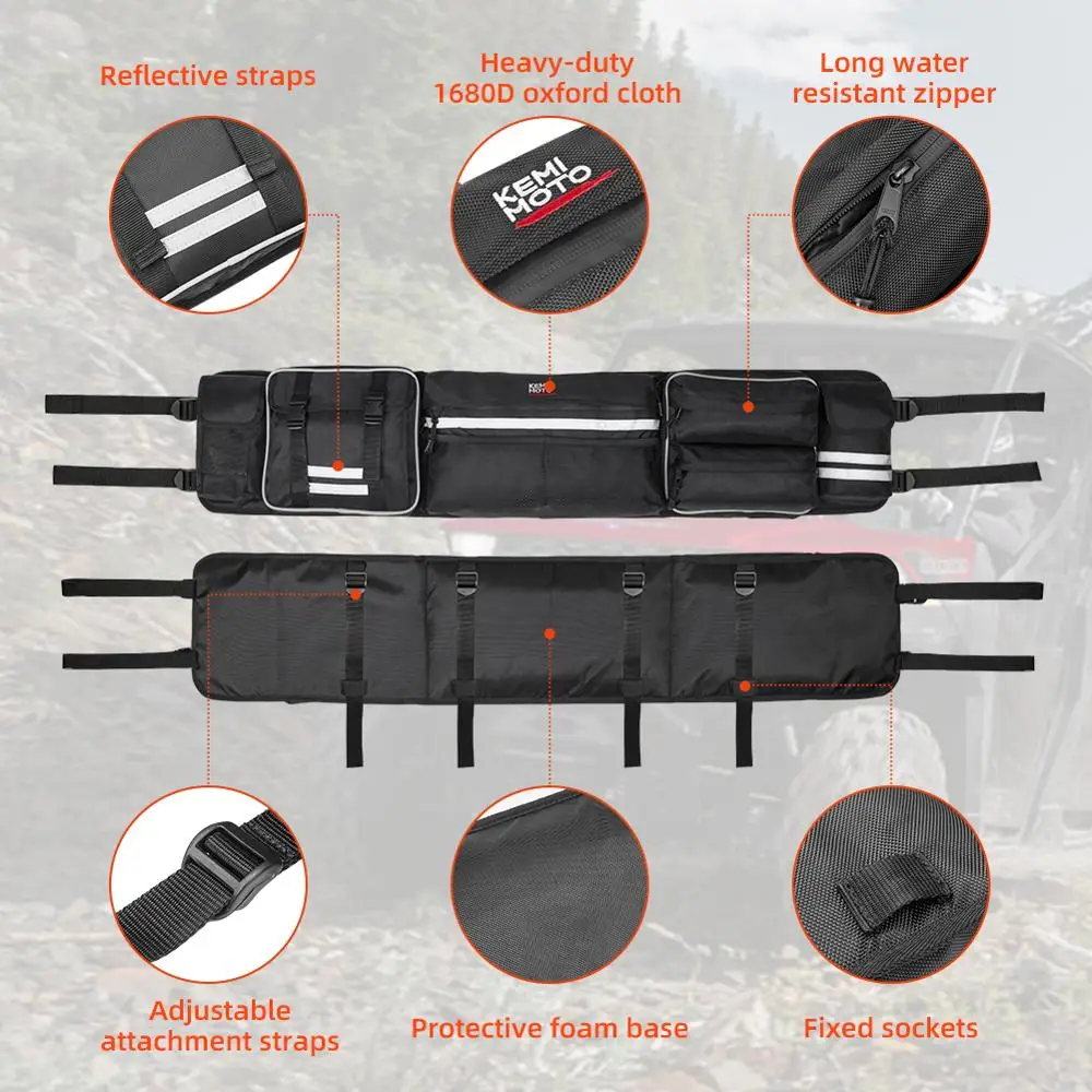 Organizador de jaula enrollable UTV, bolsa de almacenamiento Compatible con Polaris RZR 900 800 1000 XP Ranger 500 para Arctic Cat para Can am