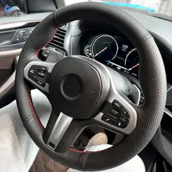 Car Perforated Microfiber Leather Steering Wheel Cover For BMW M Sport G30 G31 G32 G11 G20 G21 X3 G01 X4 G02 X5 G05 G14 G15 G16