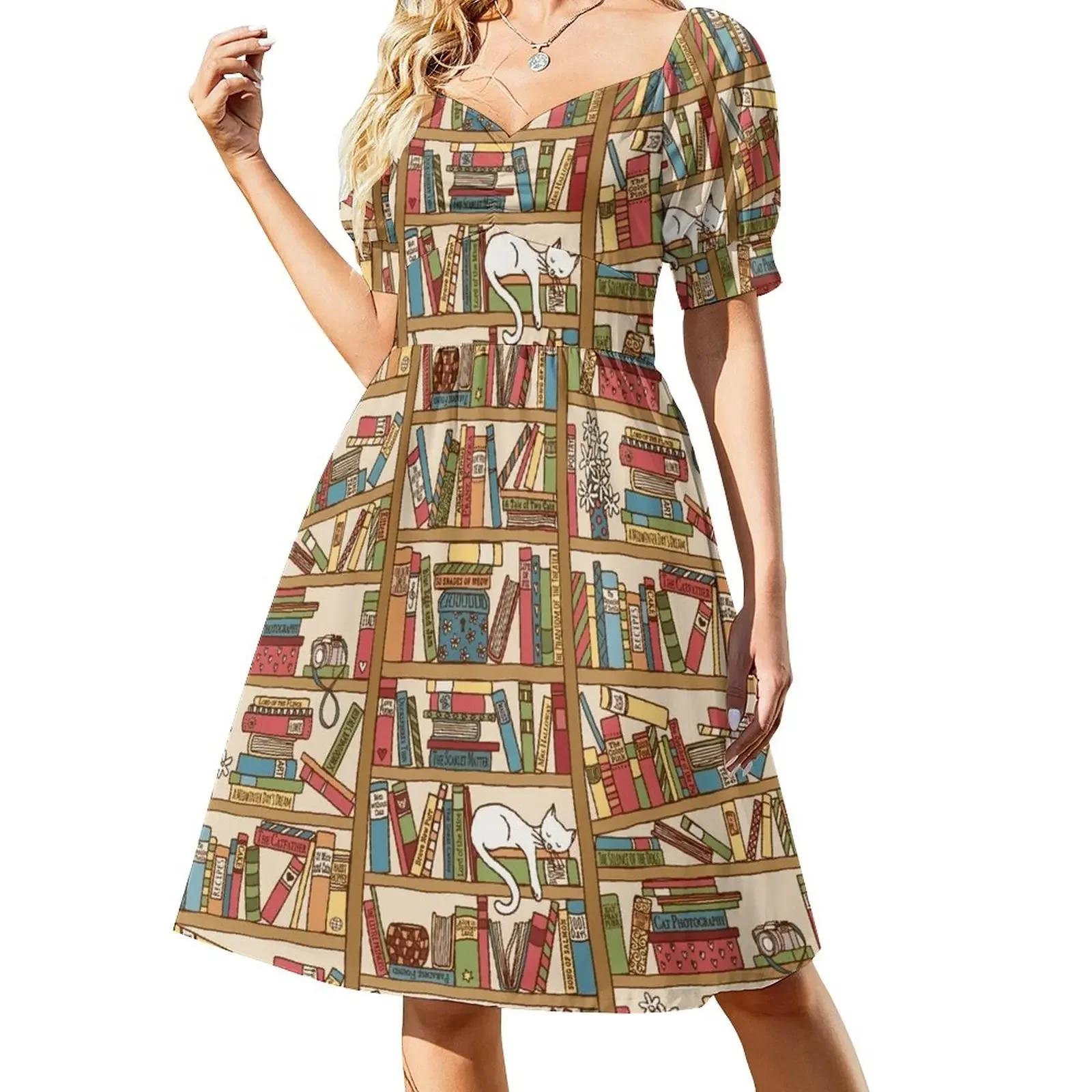

Bookshelf No.1 Short-Sleeved Dress women's dresses luxury dress for woman