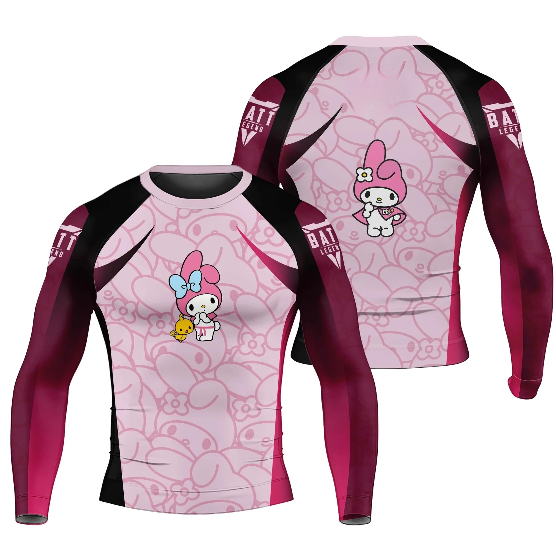 

Быстросохнущие тканевые рубашки Sanrio My Melody с 3D-принтом и длинными и короткими рукавами для мужчин, женщин, взрослых и детей