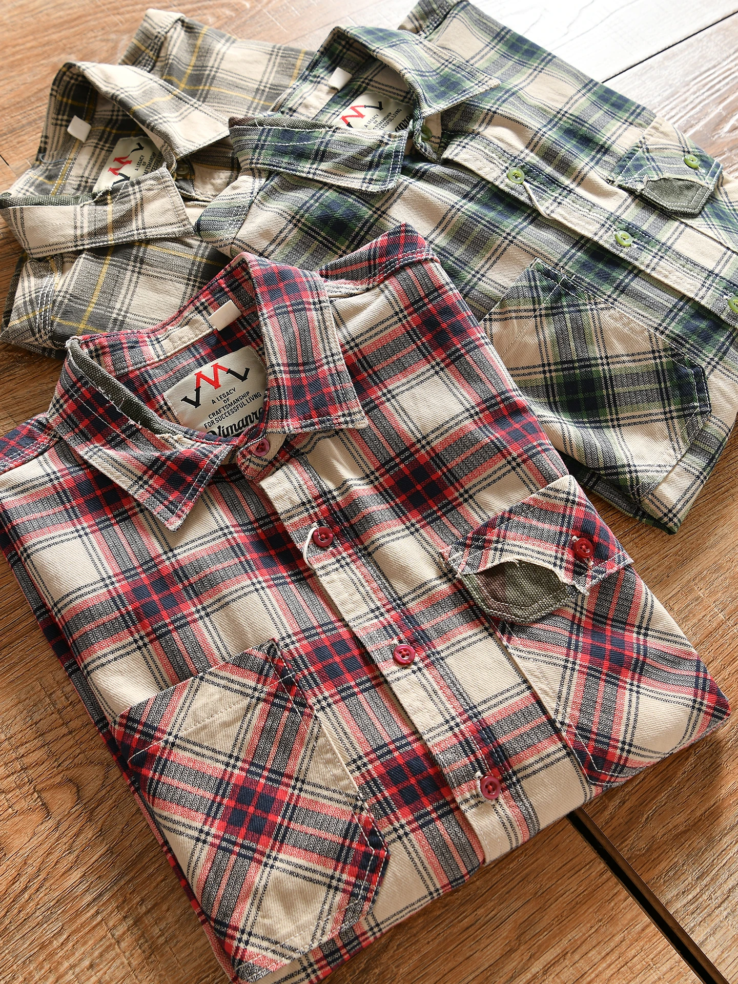 Retro American Plaid Long Sleeve Shirt Men's Casual Washed Checkered Shirt Autumn Season Breathable Pure Cotton Standard Fit