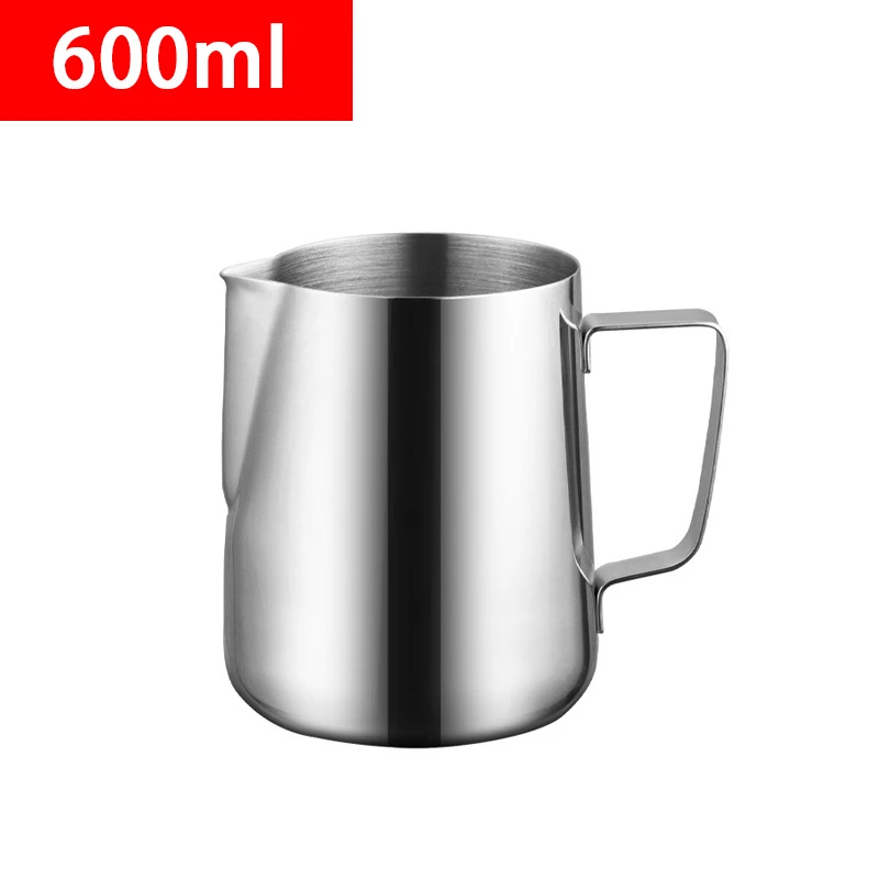 Milchaufschäumkrug aus Edelstahl, 350/600/1000 ml, Becherkrug, Barista, Kaffee, Latte, Cappuccino, Espresso, Milchkännchen, KFLHB01
