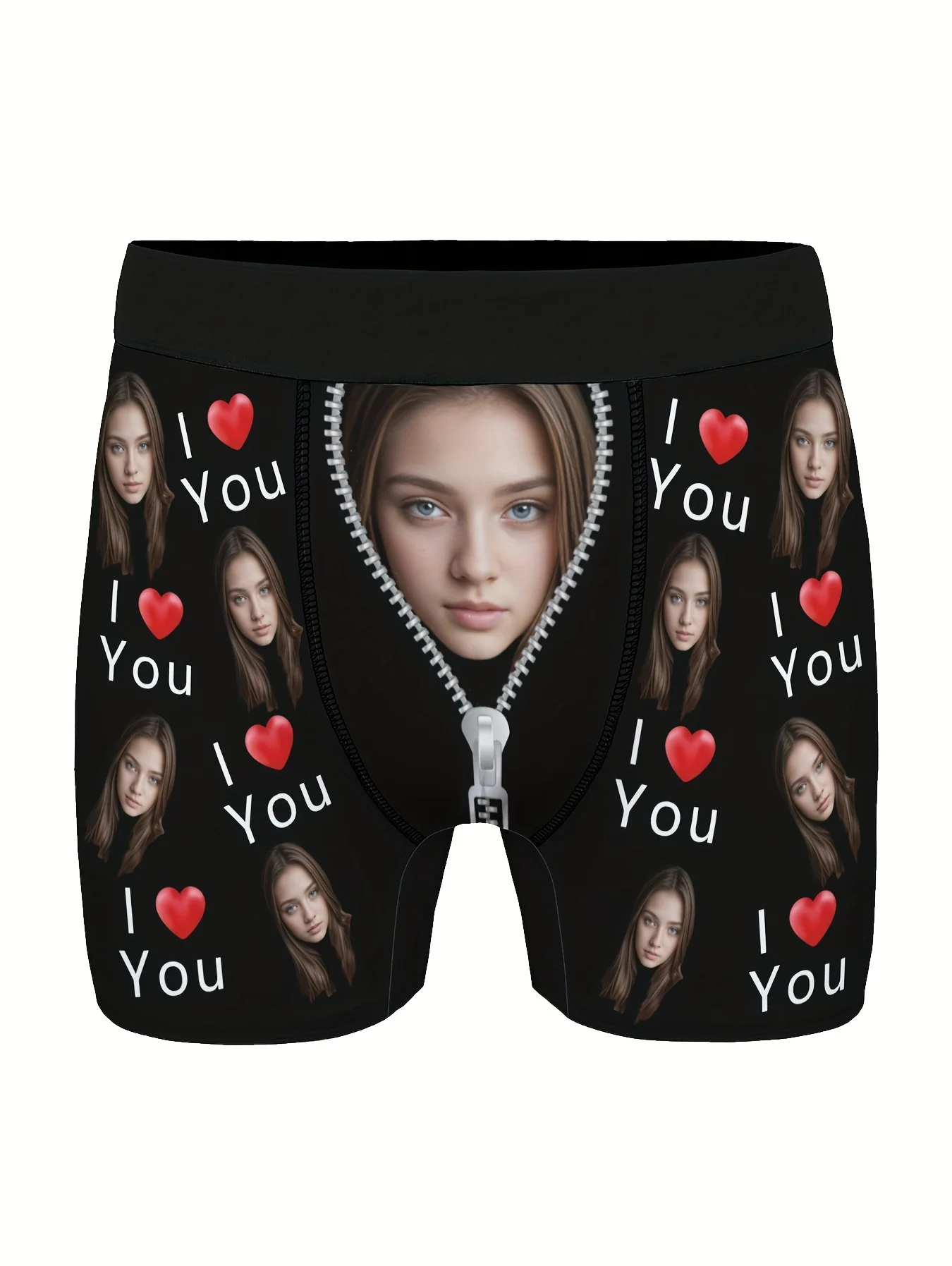 Customized Personalized Face Photo Men's Underwear Valentine's Day Gift Boxer Shorts Underwear Breathable Underwear for Husband