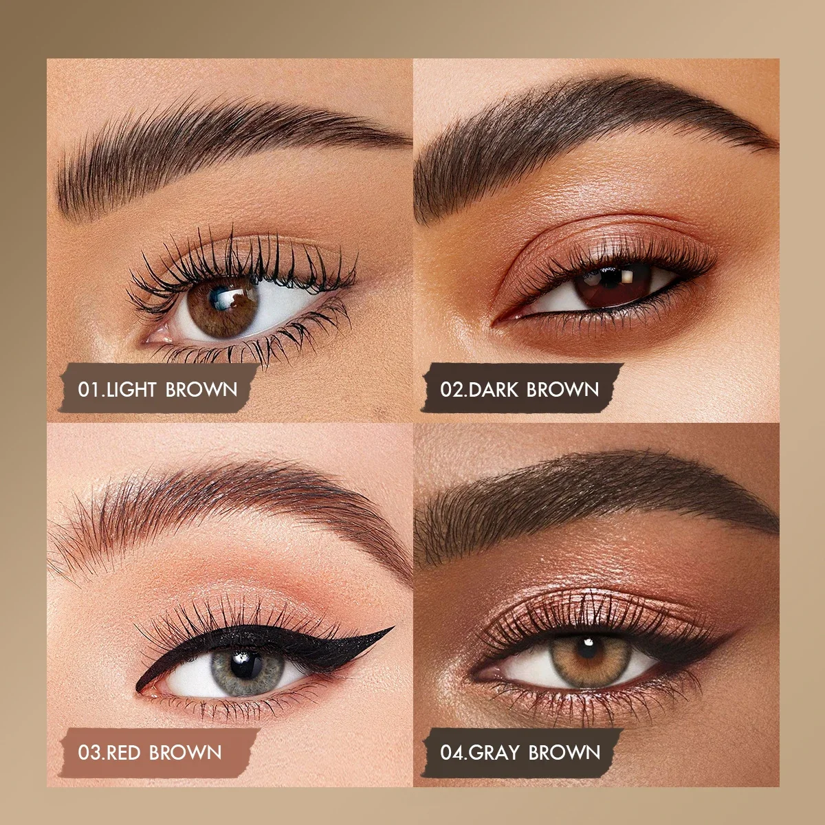 1pc 3D Wild Eyebrow Pencil Microblading Eyebrow Tint Pen Square Angled Brush Brow Dye Cream Anti-smudge Waterproof