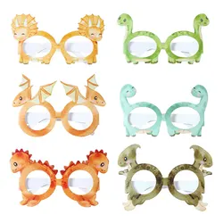 6pcs Dinosaur Paper Glasses Dinosaur Birthday Party Decoration Kids Dino Happy Dino Birthday Party Supplies Baby Shower Gifts