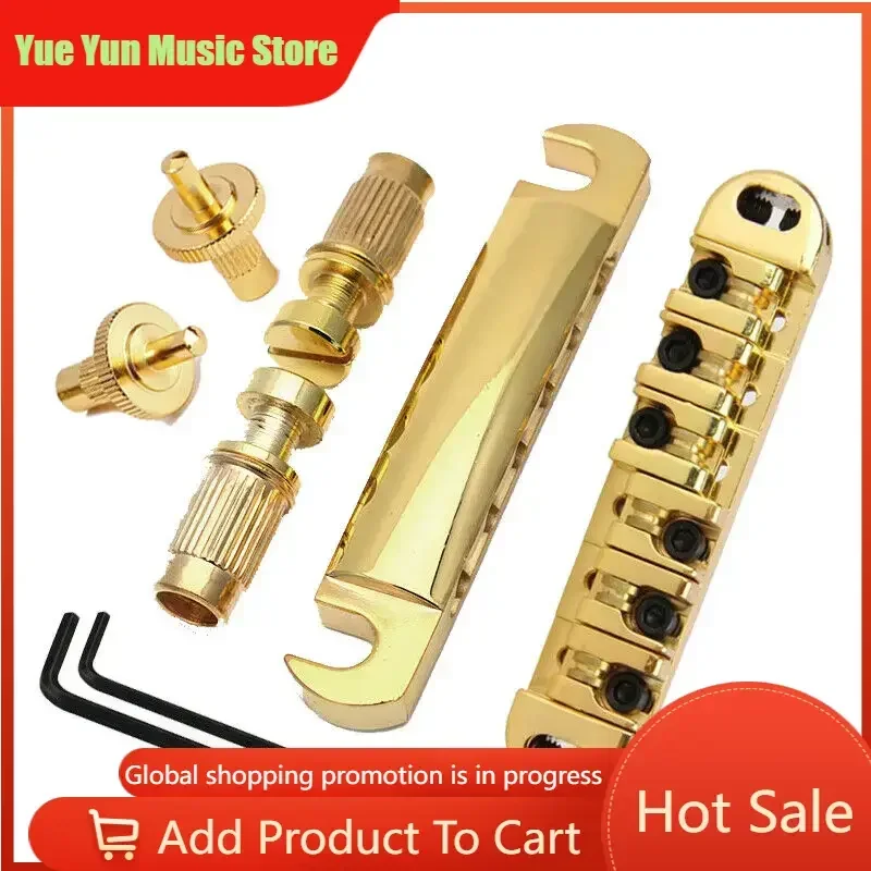Yue Yun Music Store--Discount Hot Sale-- Epi Tune-o-matic Guitar Bridge Gold Roller Saddle Tailboard