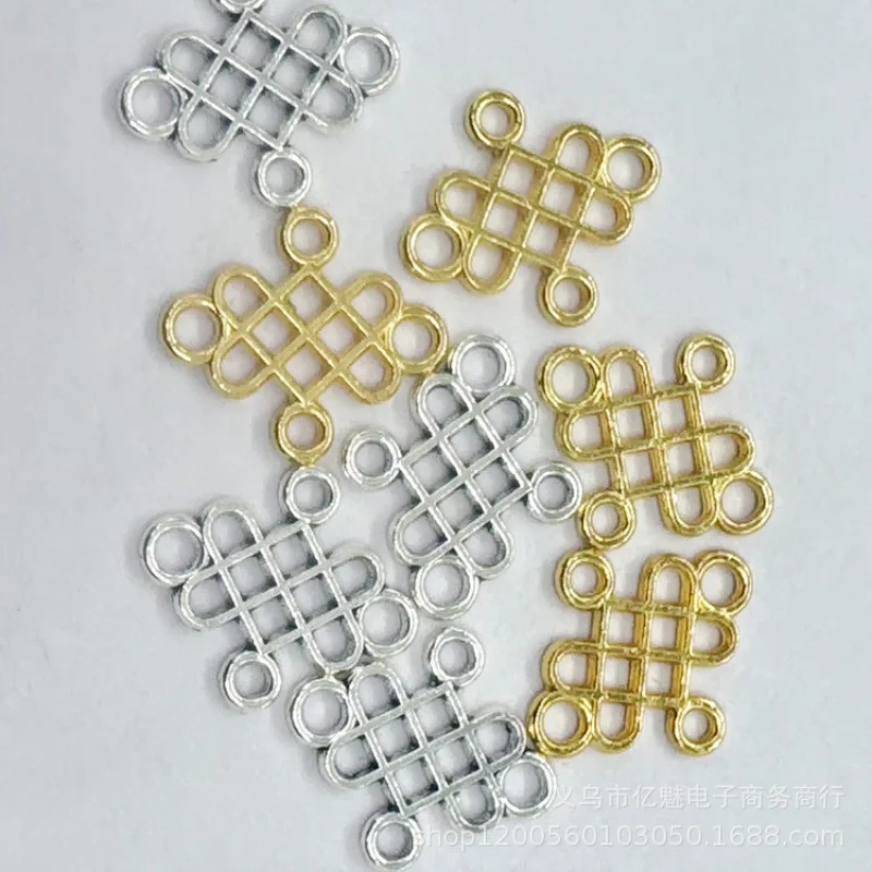 Factory Direct Sales 100Pieces diy  Hollow Double Hanging Chinese Knot Pendant Necklace Clothing Decoration Porous Connector