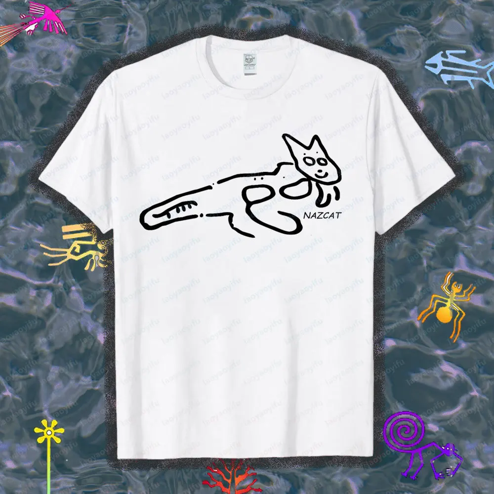 

Nazca Lines забавная футболка с креативным дизайном, оккультный любовник, последний модный стиль, мужские и женские модные летние хлопковые футболки с круглым вырезом