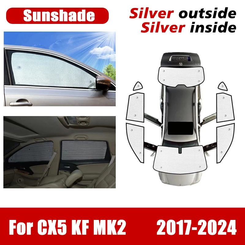 

Car Window Sun Visors For Mazda CX5 Accessories CX 5 KF 2017~2024 Anti-UV Sun Window Visors Sunshade Covers Interior Accessories