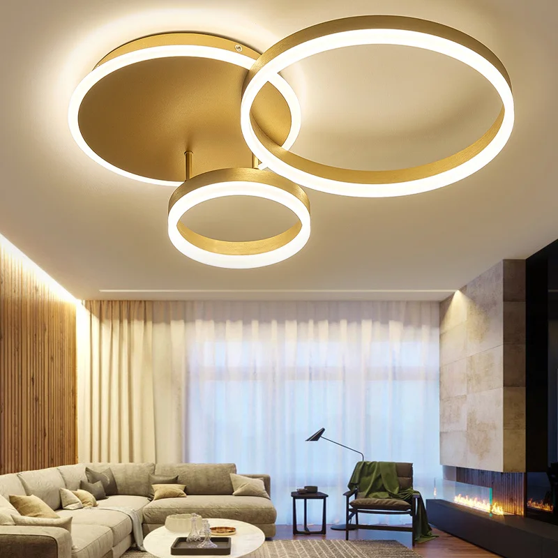 Modern Round LED Chandelier Ceiling Light , 3 Circle Dimmable