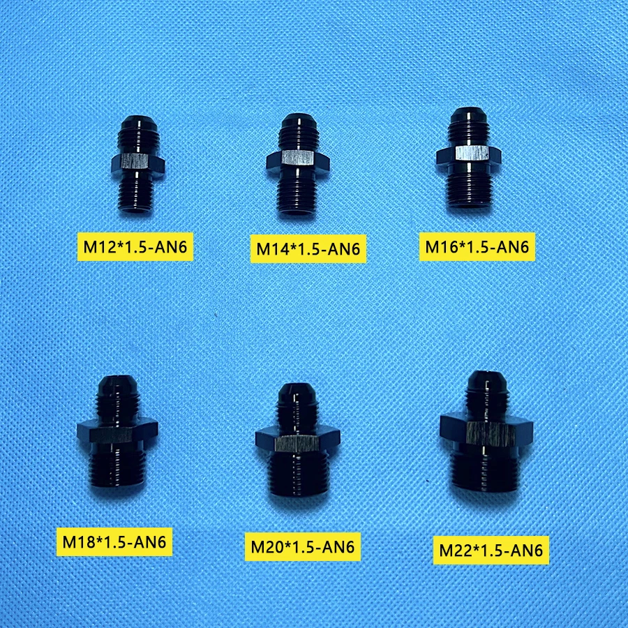 -6AN 6AN AN6 male To M12/M14/M16/M18/M20/ M22 x1.5 Thread Straight Fuel Oil Air Hose Fitting Male Adapter