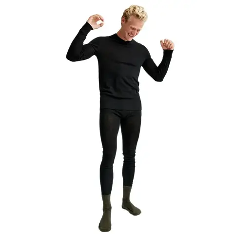 55% Merino Wool Base Layer Set Men 160G First Layer Merino Wool Thermal Underwear Set Men Top +Bottom Long Johns Warm Anti-Odor
