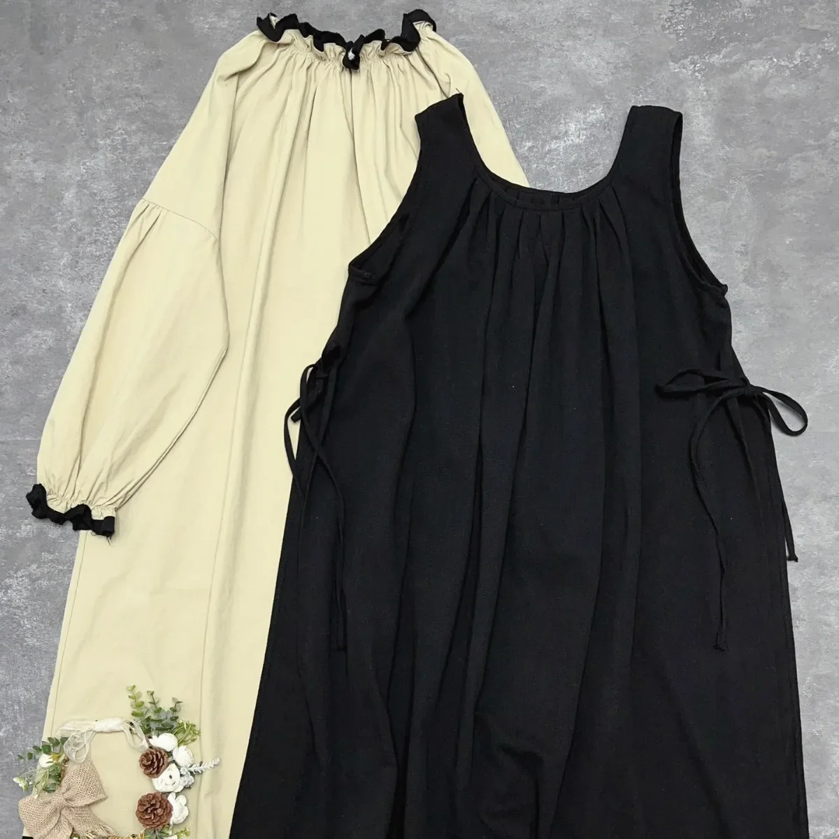 Koreanischer Stil Herbst Lässiges Spitzenkleid mit Langen Ärmeln + Überwurf Zweiteiliges Set für Mädchen 2-7 Jahre Tägliche Kleidung – Detail 7