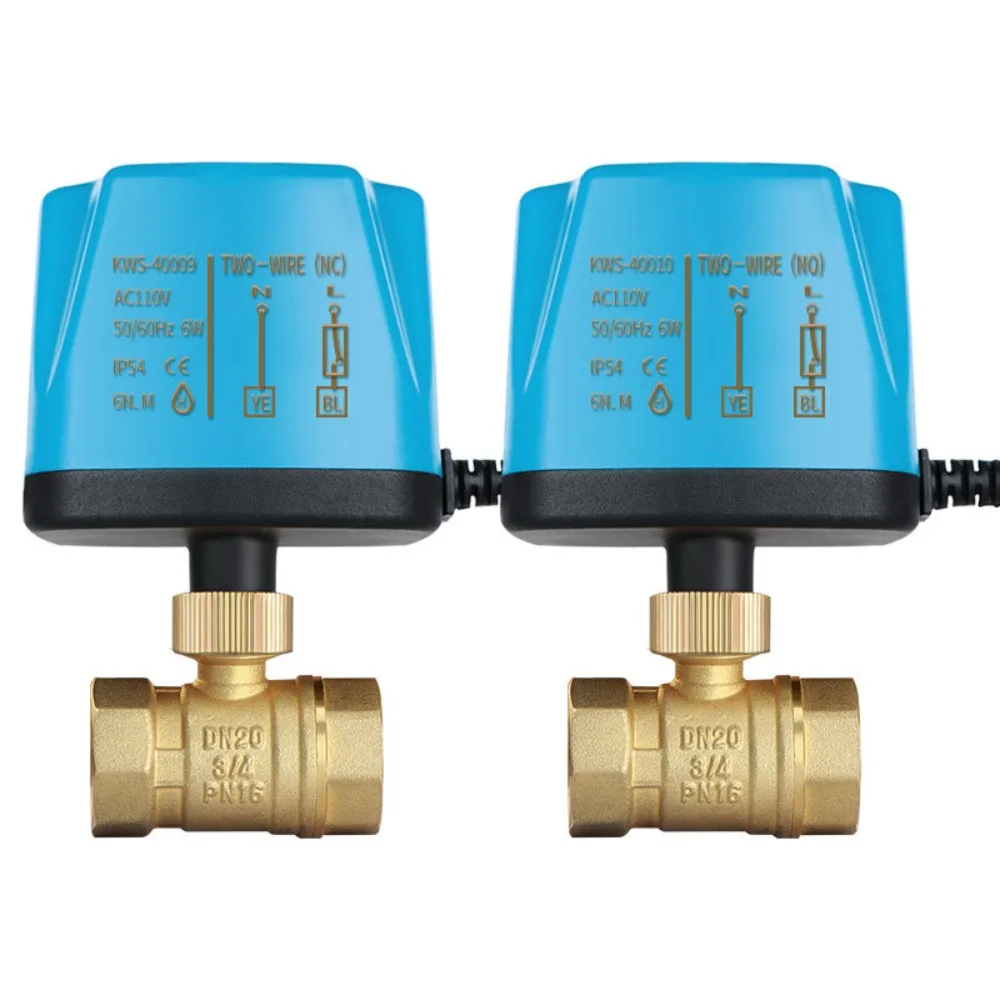 

Прочный 2-ходовой электрический шаровой кран Нормально закрытый электромагнитный клапан DN50 Двухпроводной одноконтроль DC12V-24V AC220V Привод латунного клапана