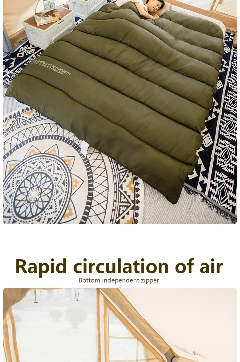 BISINNA Camping-Schlafsack, leicht, warm, mit Umschlag, Rucksackreisen, Schlafsack für Erwachsene, für Outdoor-Reisen, Wandern – Detail 7