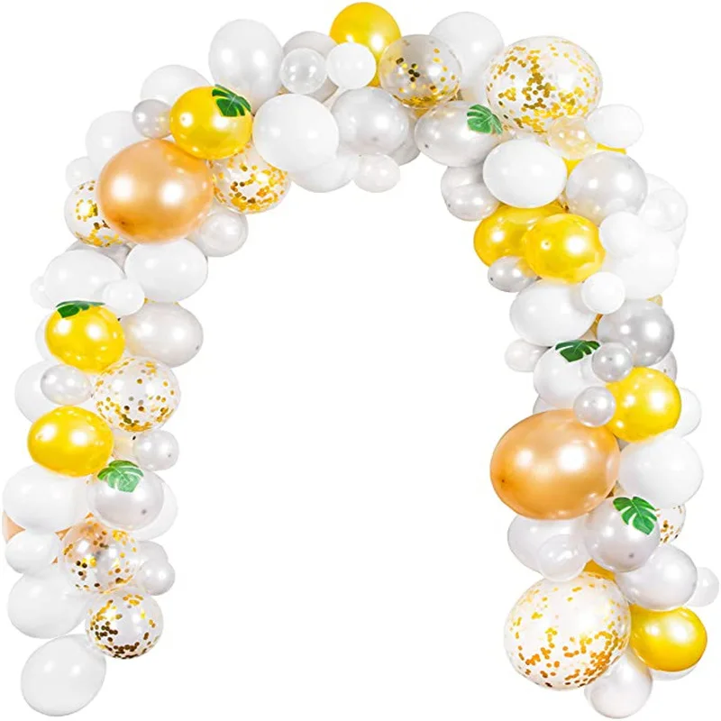 100 Pieces Pearl Gold Silver White Balloon Garland Arch Set for Wedding Birthday Baby Shower Party