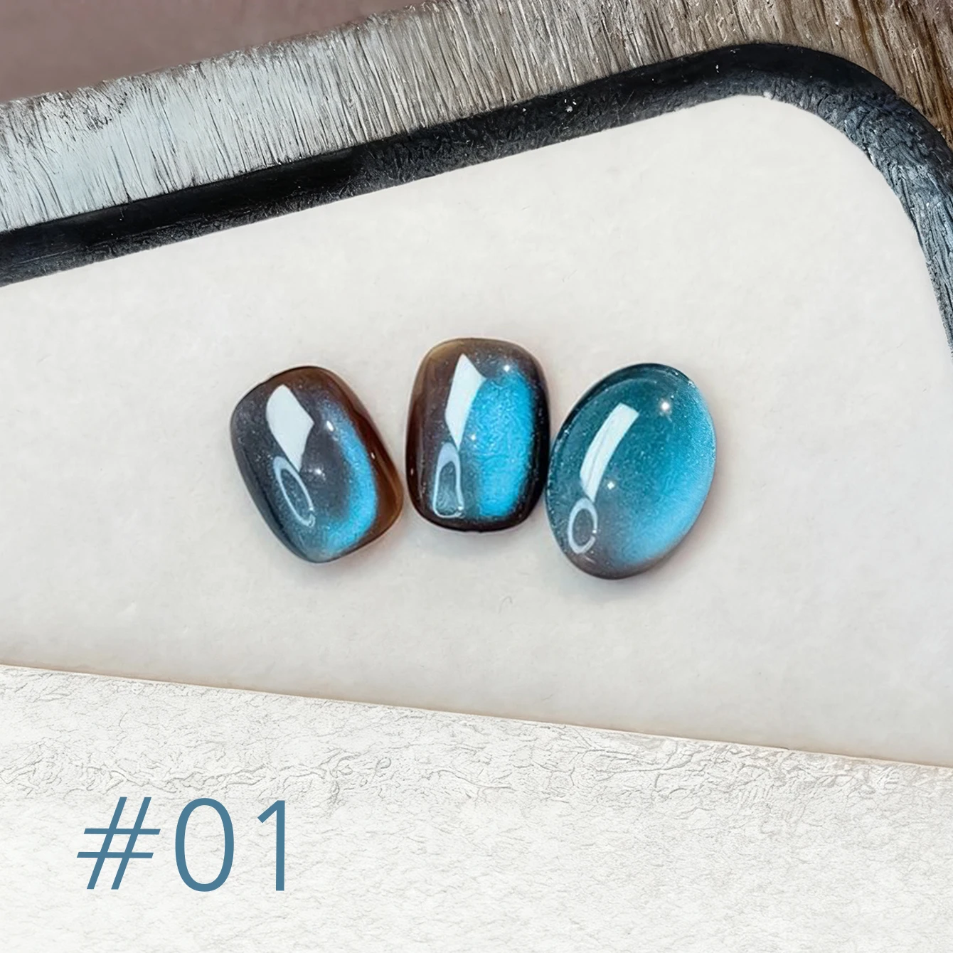 MIANEL 10ML Desert Coffee Cat Eye Gel Nail Polish Brown Base Teal Sparkle Burst Crystal Nail Gel Winter 2026 New Arrival
