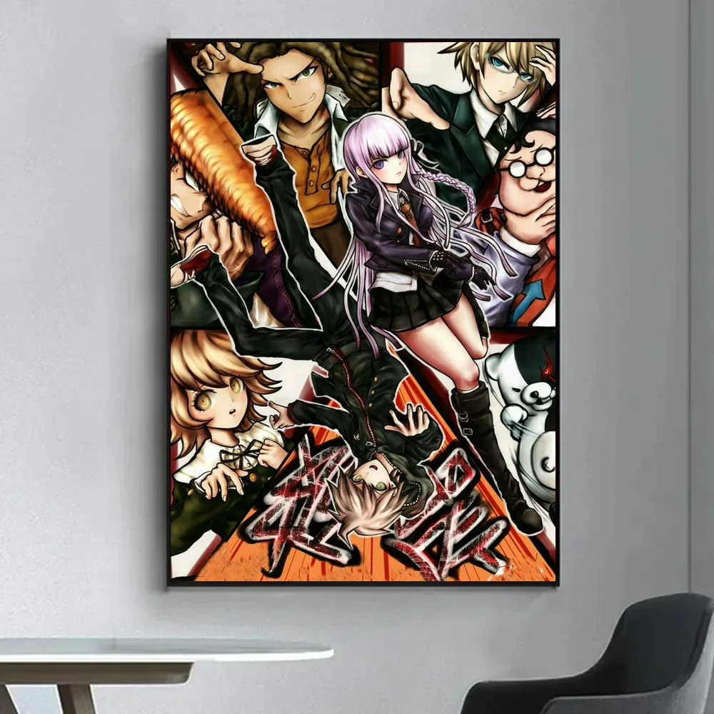 1 قطعة أنيمي لعبة Danganronpa المشارك ذاتية اللصق الفن مقاوم للماء ورقة ملصق مقهى بار غرفة جدار ديكور