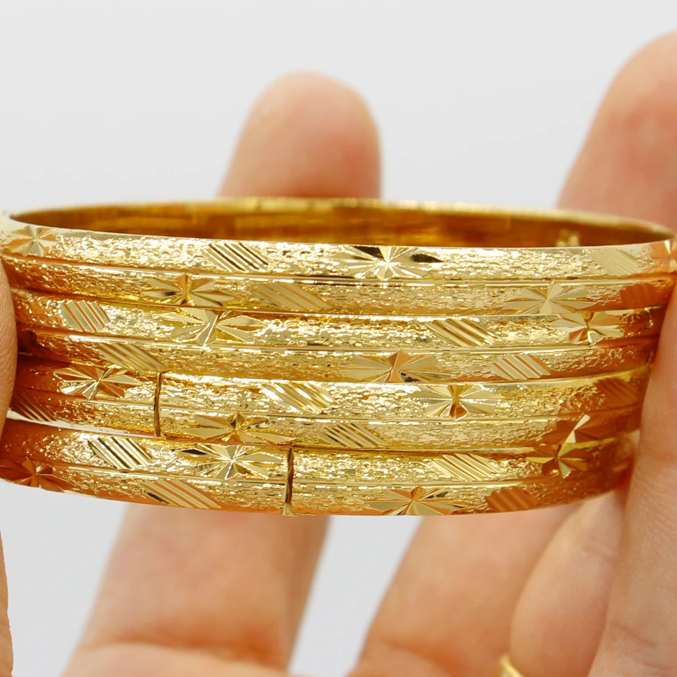 

Adixyn (One Piece) New Dubai Bangle Jewelry Gold Color Ethiopian Cuff Bracelet for Women African Arab Wedding Party Gifts