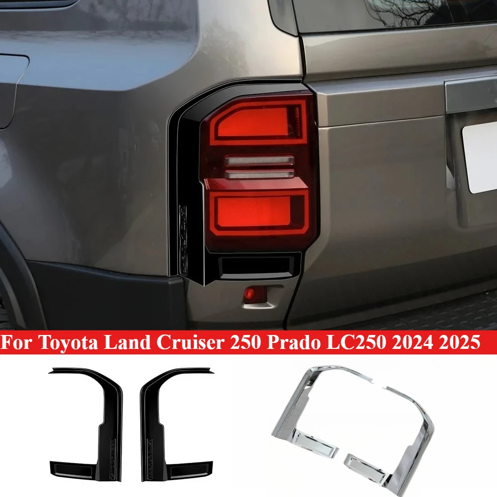 

Для Toyota Land Cruiser 250 Prado LC250 2024 2025 ABS черный задний фонарь, крышка, накладка на задний фонарь, аксессуары для стайлинга автомобилей