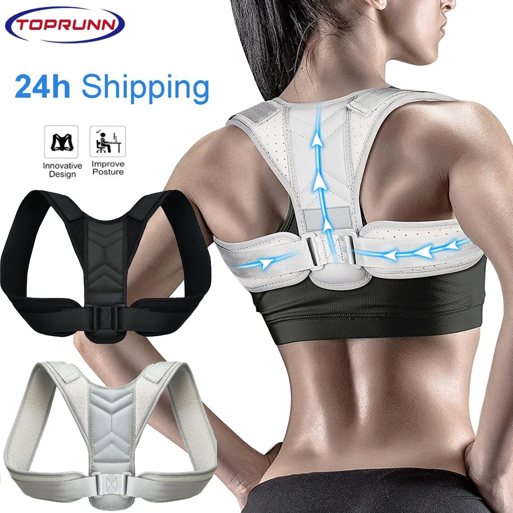 TopRunn 1Pcs Medical Adjustable Clavicle Posture Corrector Men Woemen Upper Back Brace Shoulder Lumbar Support Belt Corset