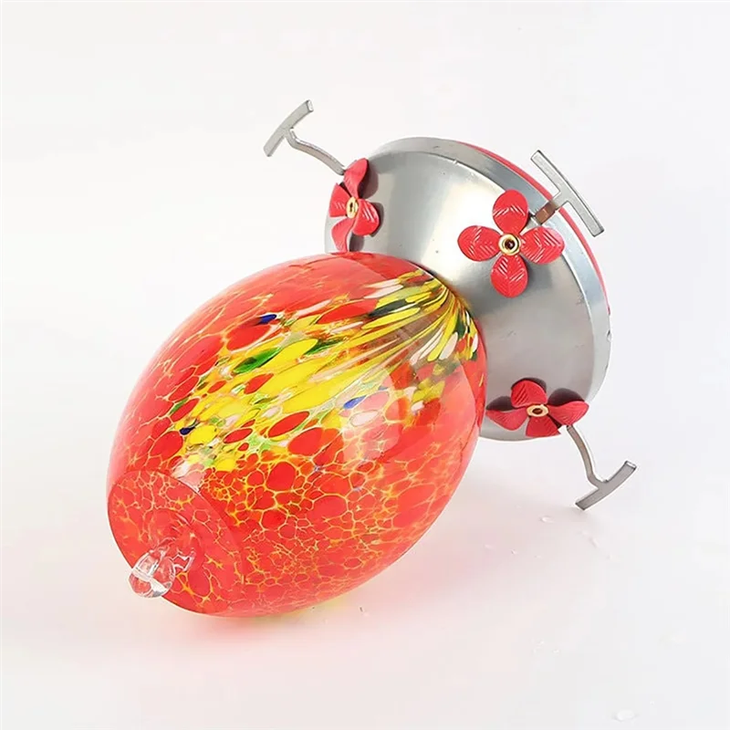 

Кормушка для колибри из нержавеющей стали, большая стеклянная кормушка для птиц для использования на открытом воздухе с крючками с защитой от муравьев