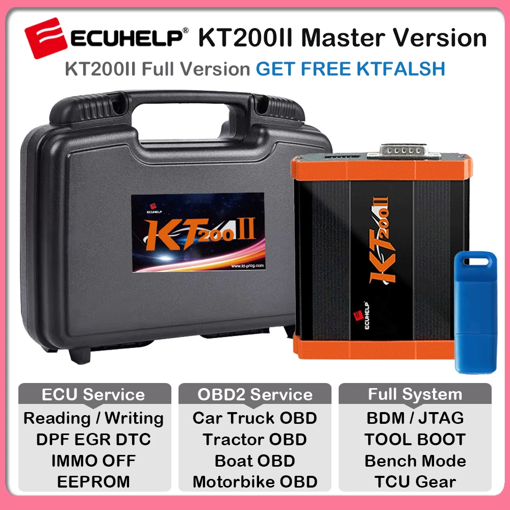 

ECUHELP KT200II Full Version ECU Programmer Support ECU Chip Tuning DTC OBD/BOOT/BDM/JTAG [GET FREE KTFLASH]