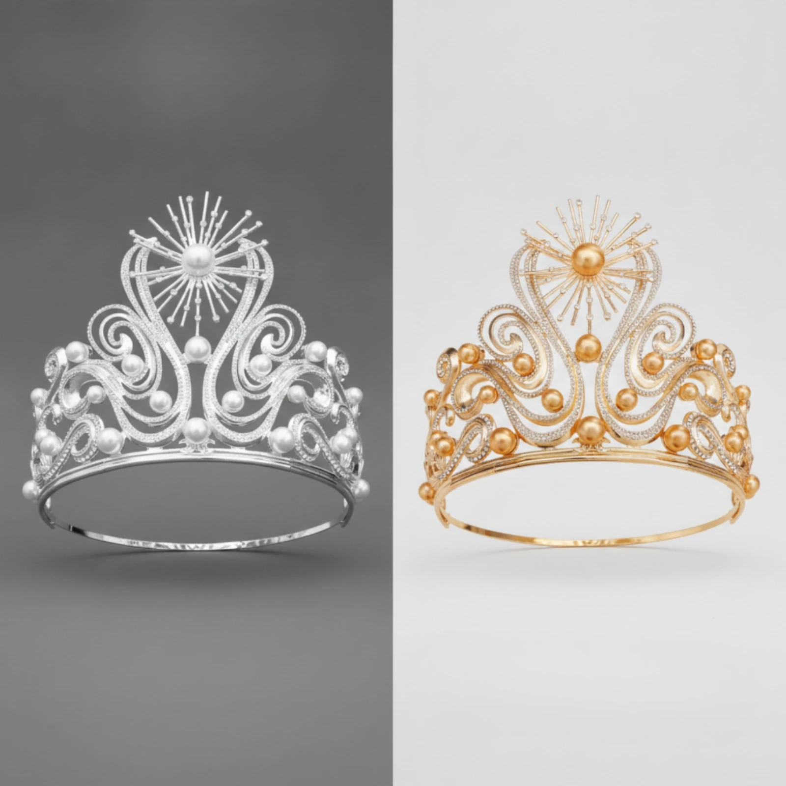 Bridal Crown Statement Wedding Tiara Crown with Rhinestones Sparkling Headwear Crystal for Brides, Weddings, Pageants